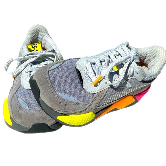 PUMA RS-X Highlighter Jr ‘High Rise Ultra Grey-Flou Pink’ Size 4.5 - Picture 9 of 12